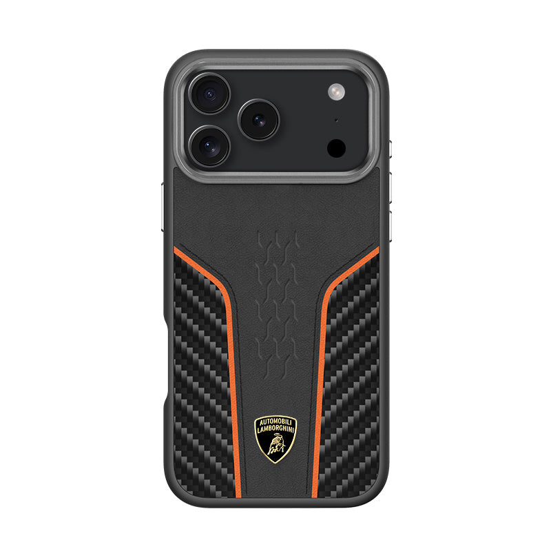 Lamborghini MagSafe Genuine Leather Carbon Fiber Phone Case - Huracan D21