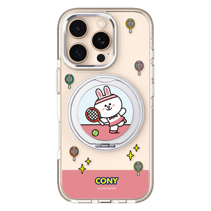 Line Friends MagSafe Pivot Ring Stand Shockproof Transparent Case Cover