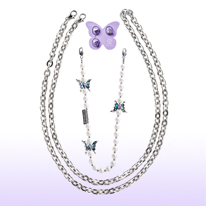 PYNANA Jewelry Aesthetics & Handcraft Multifunctional Chain Phone Charm Beads Strap Pearl Lanyard