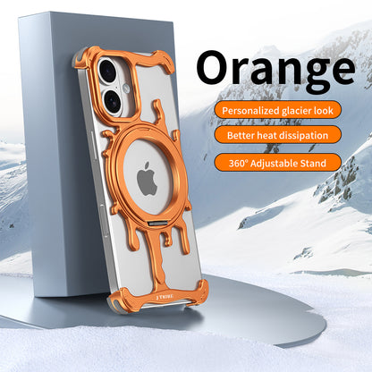 Armor King Glacier MagSafe Pivot Ring Stand Air Cushion Shockproof Metal Case Cover