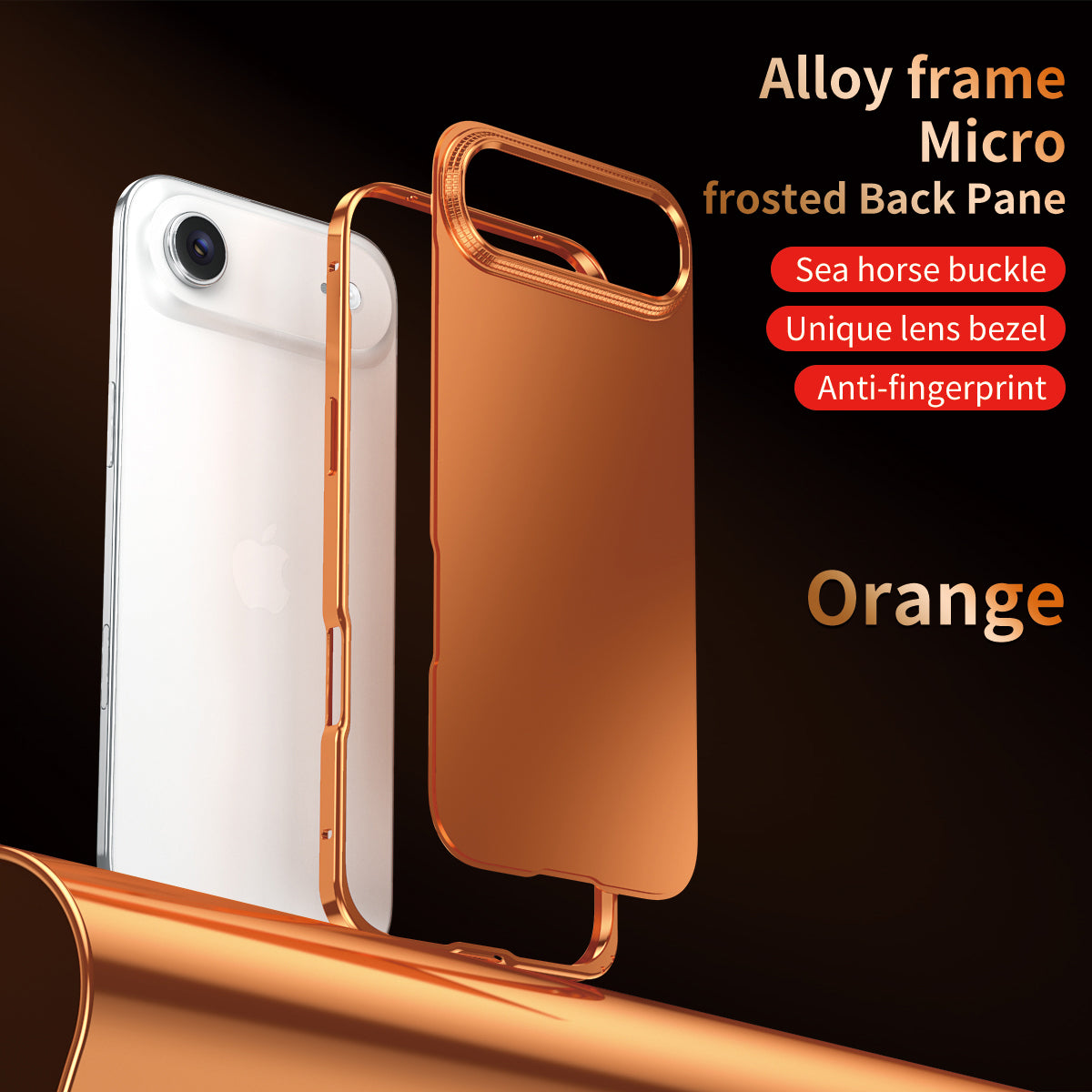 Armor King Sea Horse Buckle Aluminum Alloy Frame Micro-frosted Back Plane Cover Case