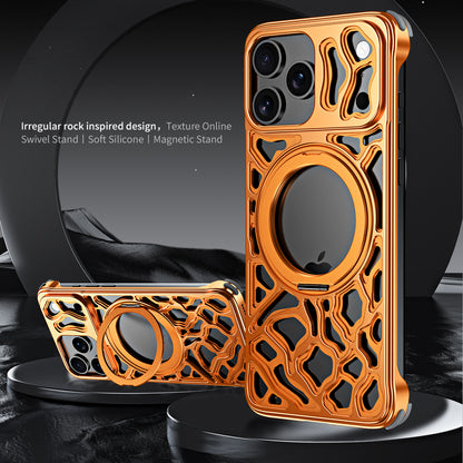 Armor King Rocky Clouds MagSafe Pivot Ring Stand Air Cushion Metal Case Cover