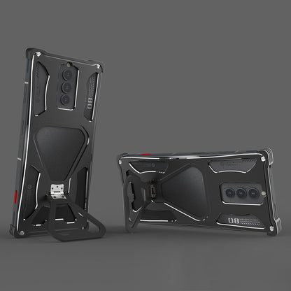 iy Bicolor Transformers Shockproof Aluminum Alloy Kickstand Metal Case Cover