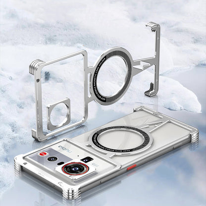 iy Bicolor Thor MagSafe Air Cushion Shockproof Kickstand Metal Case Cover