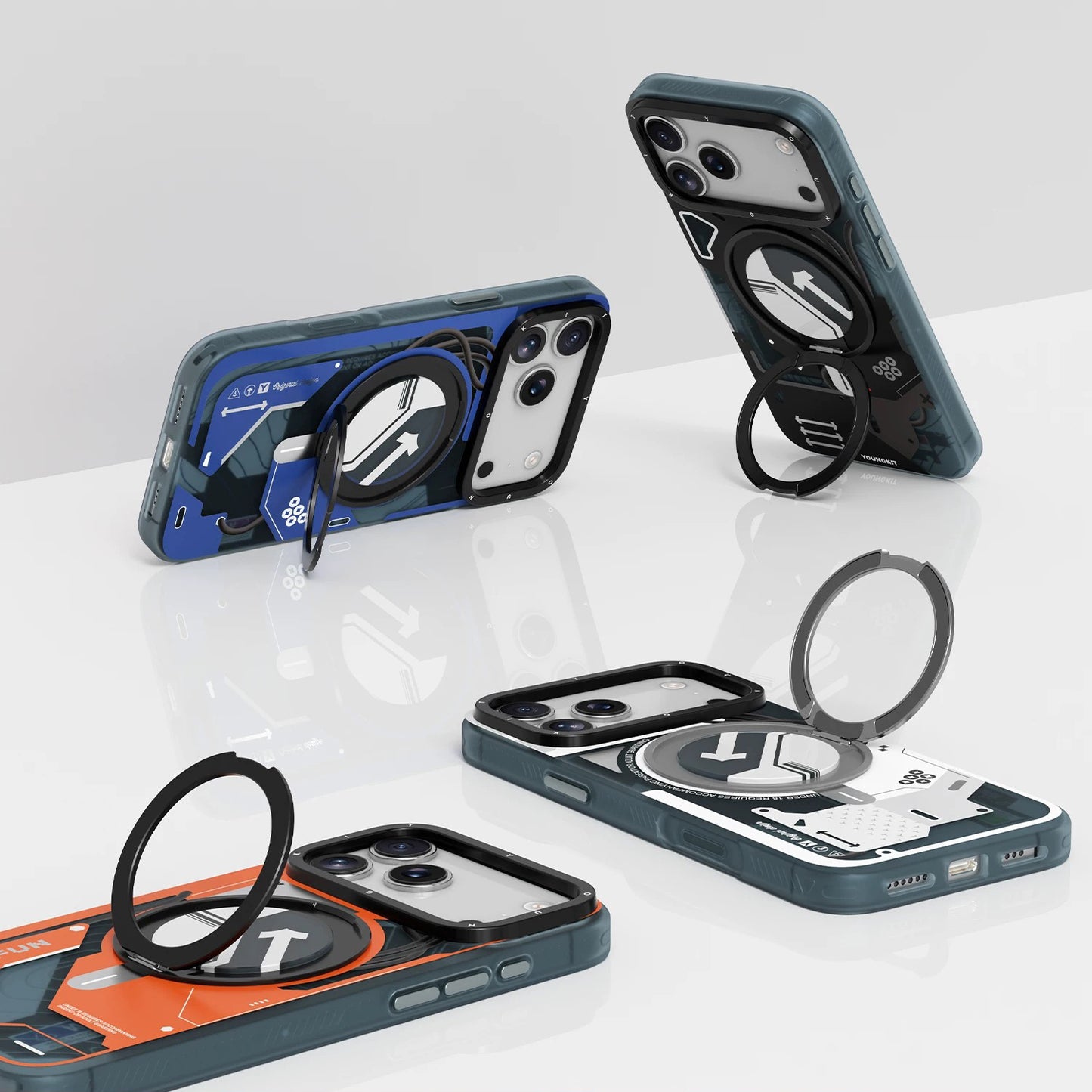 YOUNGKIT Starship MagSafe 360° Pivot Ring Stand Anti-Scratch Shockproof Case Cover