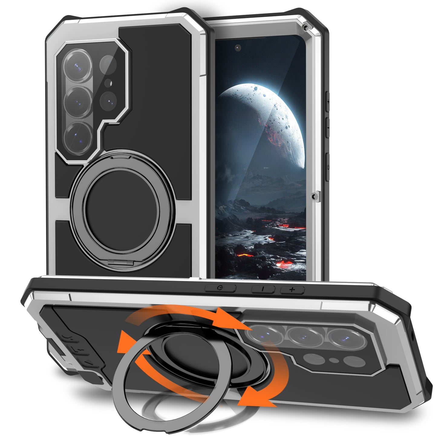 R-Just Kickstand IV MagSafe Lens Protector IP67 Metal Outdoor Military Heavy Duty Case Cover