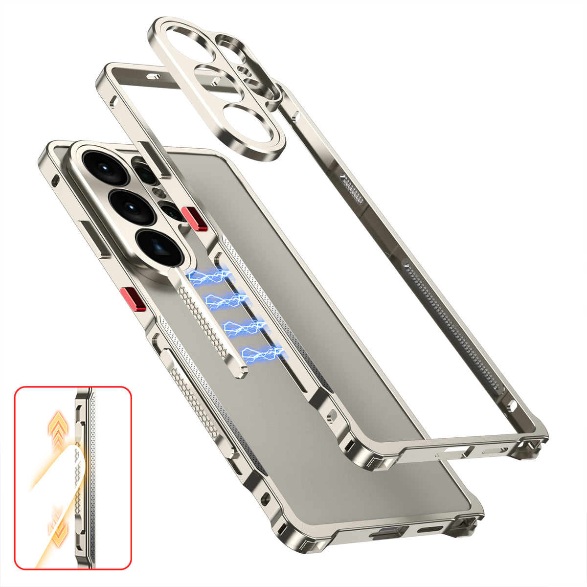 Armor King Lens Protector Heat Dissipation Stress Relief Edc Fidget Metal Bumper Case Cover