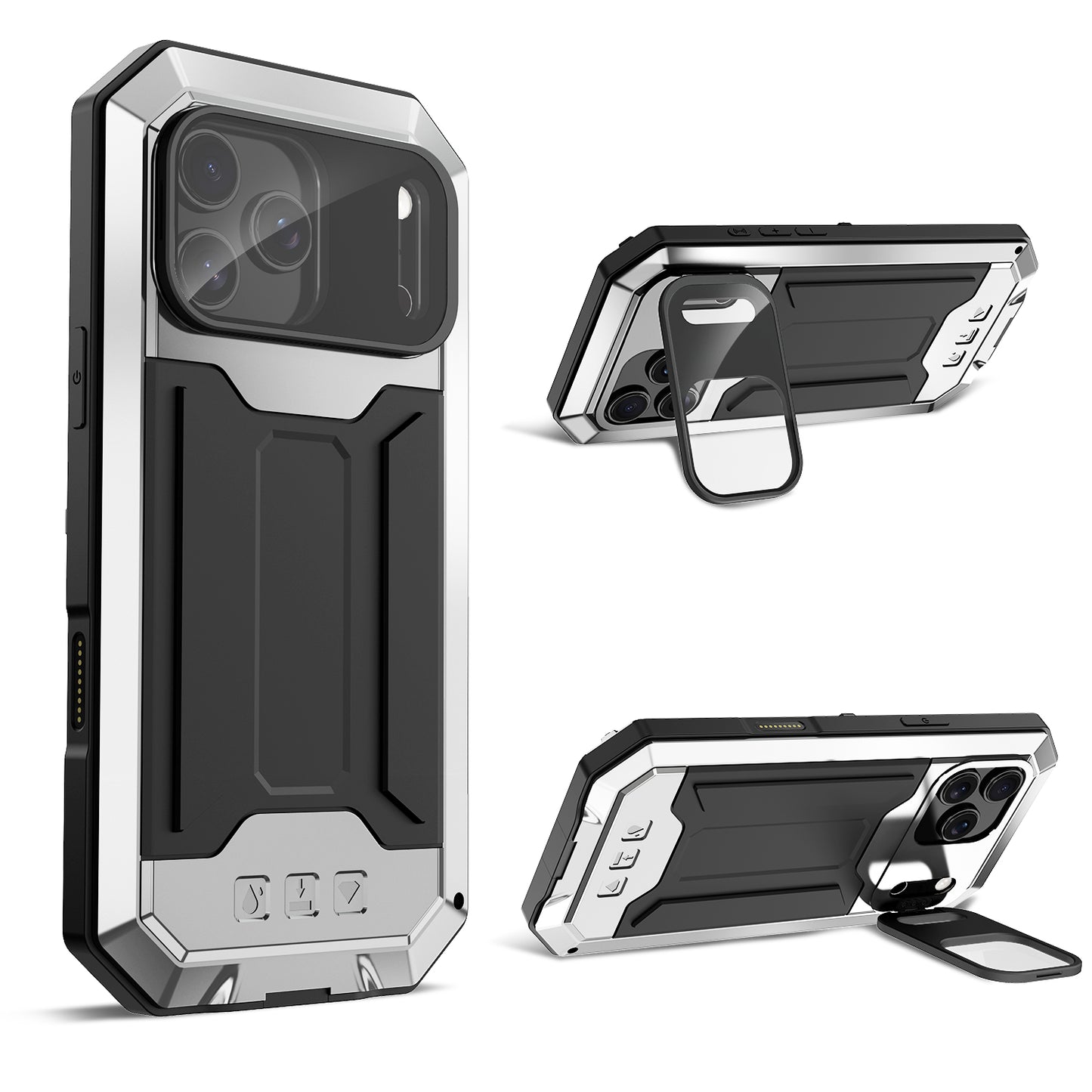 R-Just Kickstand Lens Protector IP54 Metal Outdoor Military Heavy Duty Case Cover