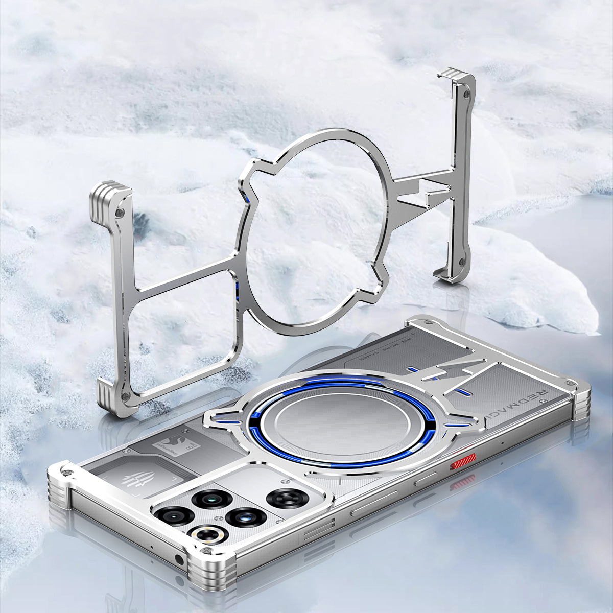 iy Bicolor Thor MagSafe Air Cushion Shockproof Kickstand Metal Case Cover