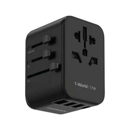 MOMAX 1-World 17W 4-Port + AC Charger Universal Travel Adapter