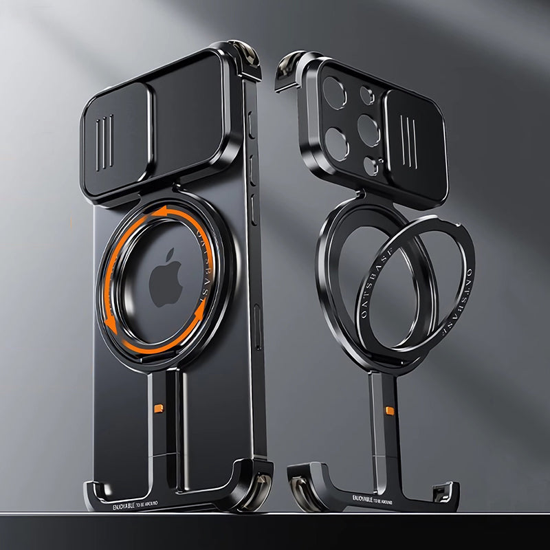 Oatsbasf Hidden π MagSafe Pivot Ring Stand Air Cushion Metal Case Cover