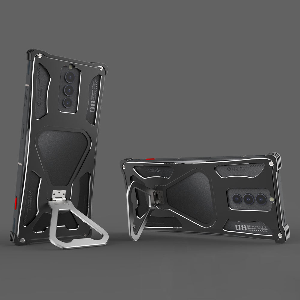 iy Bicolor Transformers Shockproof Aluminum Alloy Kickstand Metal Case Cover