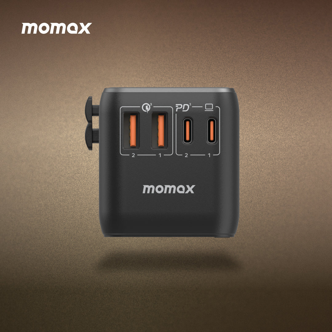 MOMAX 1-World PD 100W GaN 4-Port + AC Charger Travel Adapter