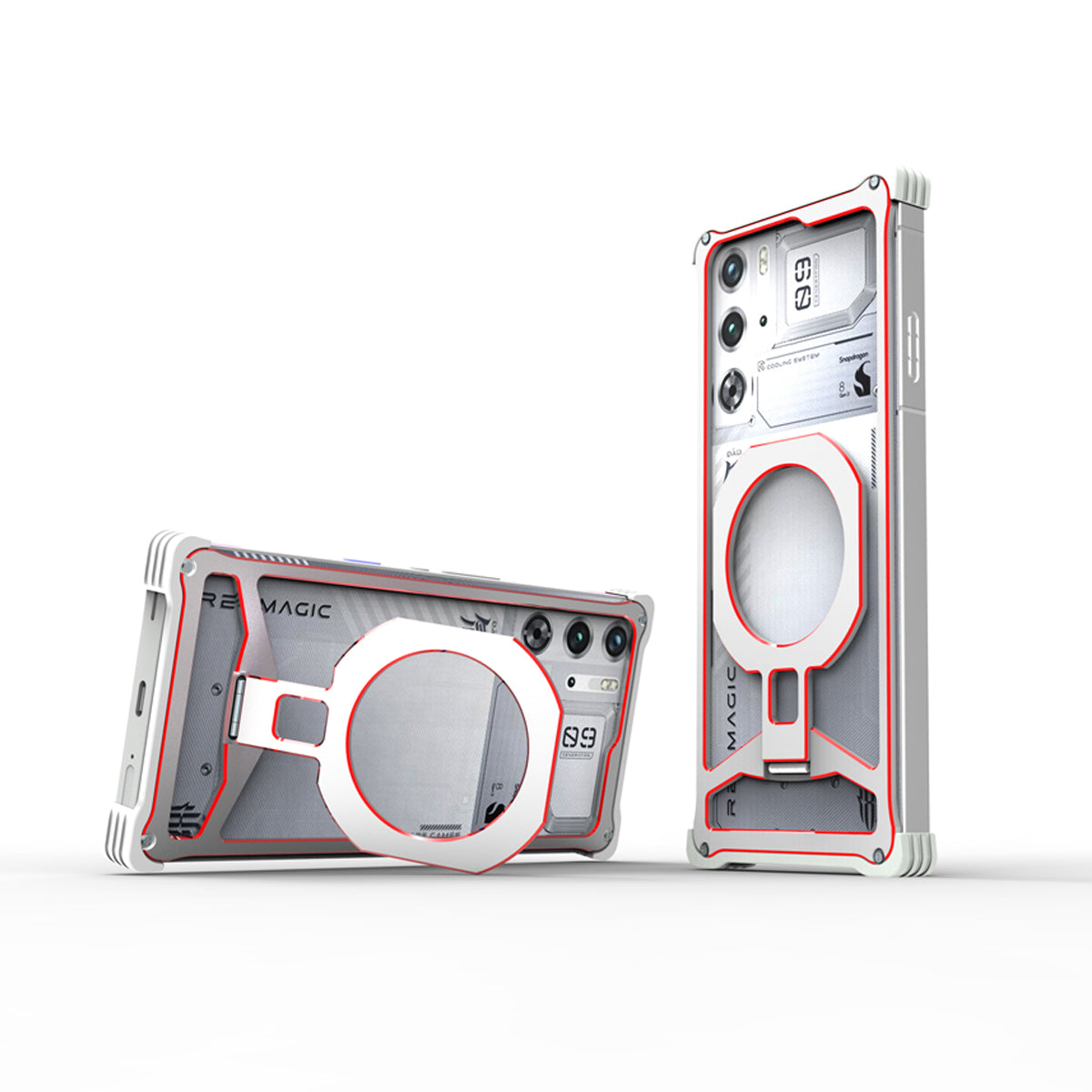 iy Bicolor Iron Palm MagSafe Aluminum Alloy Kickstand Shockproof Metal Case Cover