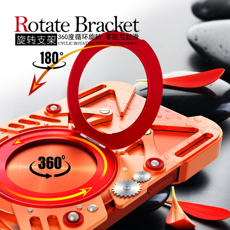 Simon360° Rotate Bracket Pivot Ring Stand Hollow Out Metal Case Cover