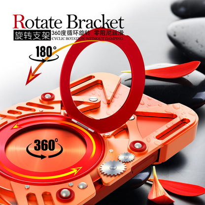 Simon360° Rotate Bracket Pivot Ring Stand Hollow Out Metal Case Cover