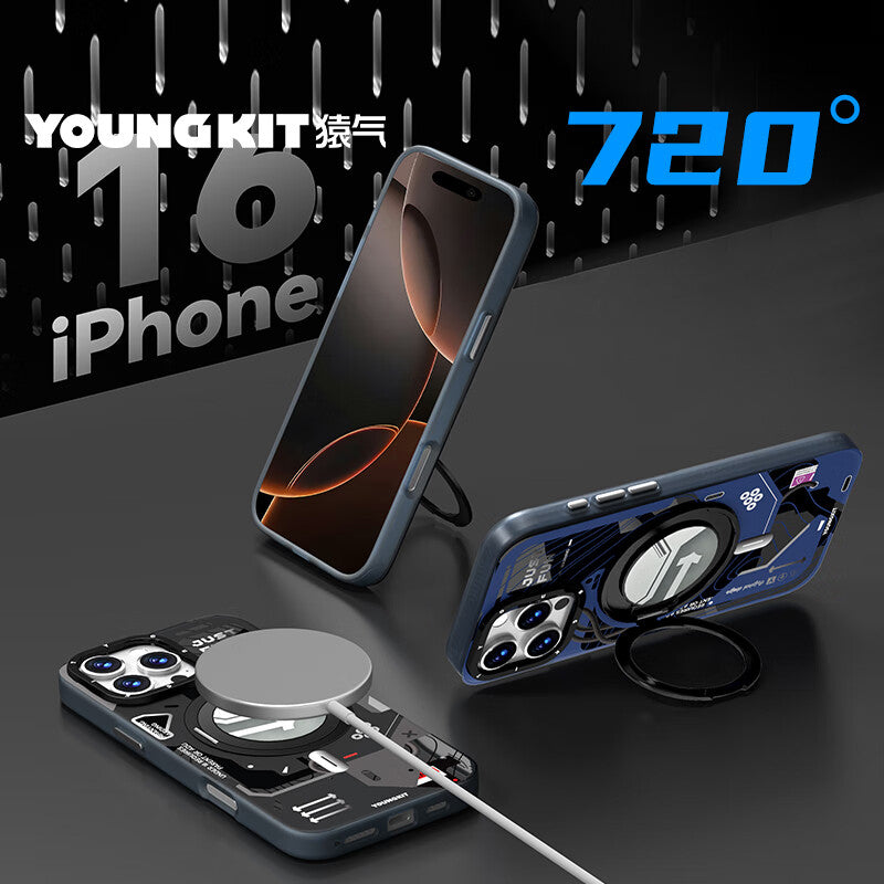 YOUNGKIT Starship MagSafe 360° Pivot Ring Stand Anti-Scratch Shockproof Case Cover