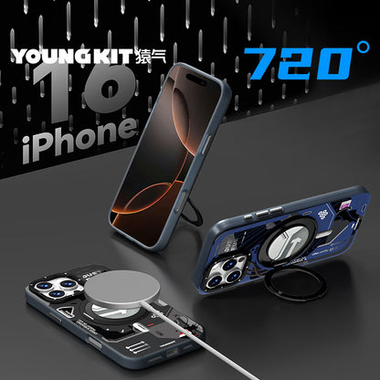 YOUNGKIT Starship MagSafe 360° Pivot Ring Stand Anti-Scratch Shockproof Case Cover