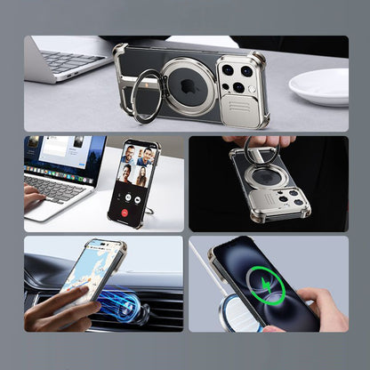 Oatsbasf Hidden π MagSafe Pivot Ring Stand Air Cushion Metal Case Cover