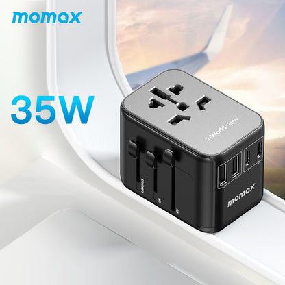 MOMAX 1-World PD 35W 5-Port + AC Charger Universal Travel Adapter