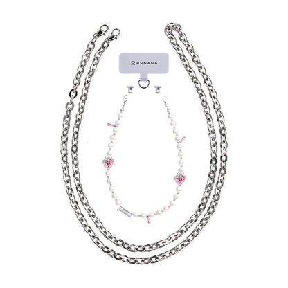 PYNANA Jewelry Aesthetics & Handcraft Multifunctional Chain Phone Charm Beads Strap Pearl Lanyard