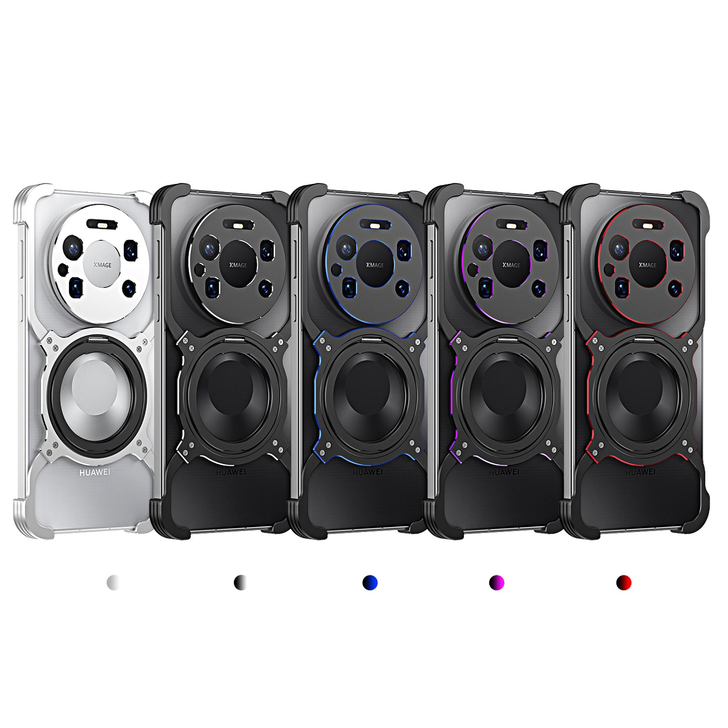 iy Bicolor Robotic Arm MagSafe Pivot Ring Stand Case Cover with Lens Protector