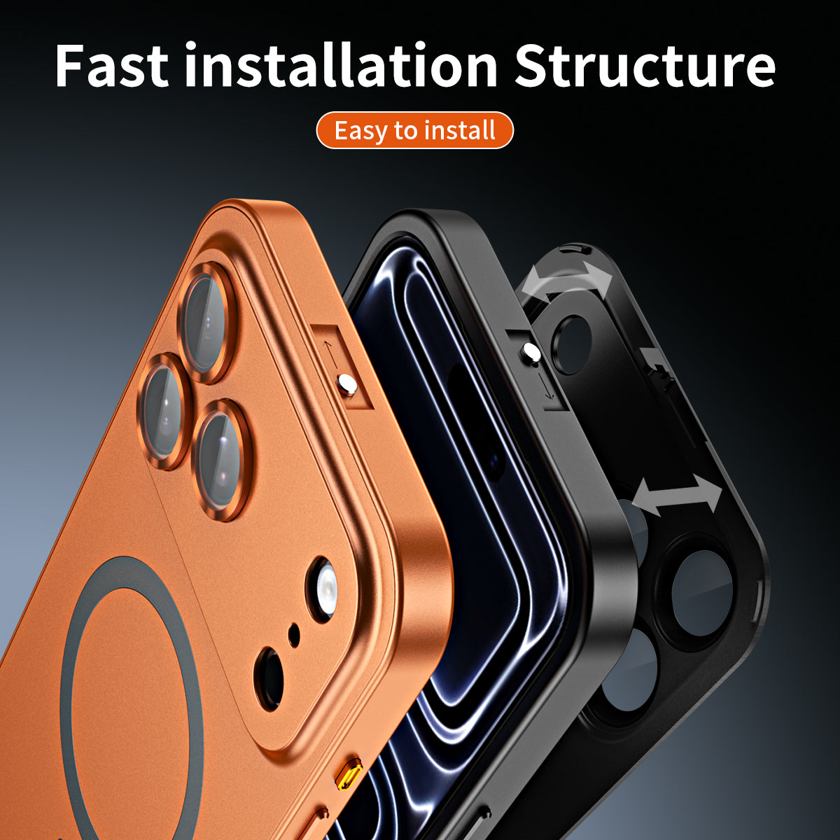 Armor King Original Snap Buckle Aluminum Bumper PC Back Lens Protector MagSafe Case Cover