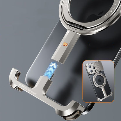 Oatsbasf Hidden π MagSafe Pivot Ring Stand Air Cushion Metal Case Cover