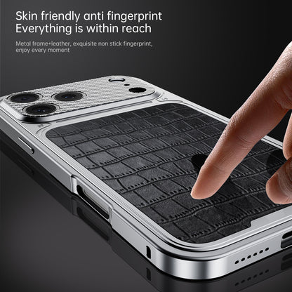 Armor King Luxury MagSafe Elastic Buckle Metal Frame Leather Back Case Cover