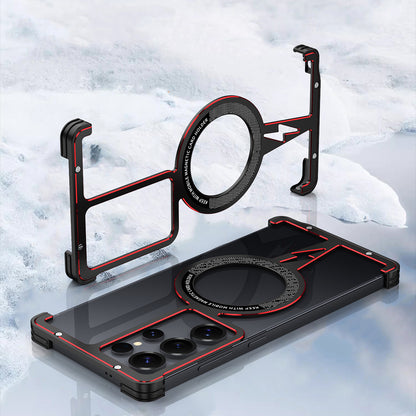 iy Bicolor Thor MagSafe Air Cushion Shockproof Kickstand Metal Case Cover