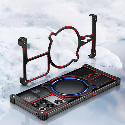 iy Bicolor Thor MagSafe Air Cushion Shockproof Kickstand Metal Case Cover