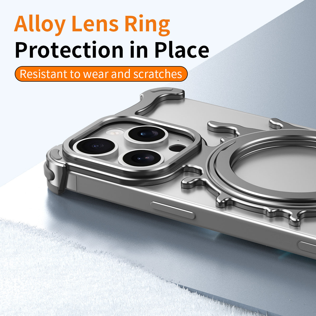 Armor King Glacier MagSafe Pivot Ring Stand Air Cushion Shockproof Metal Case Cover