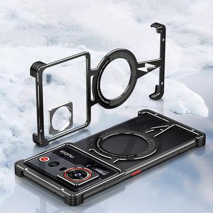 iy Bicolor Thor MagSafe Air Cushion Shockproof Kickstand Metal Case Cover