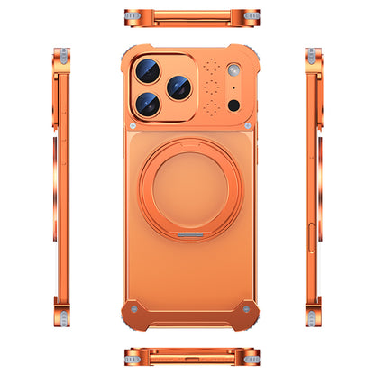 Armor King Sword Shadow MagSafe 360° Pivot Ring Stand Aromatherapy Transparent Metal Case Cover