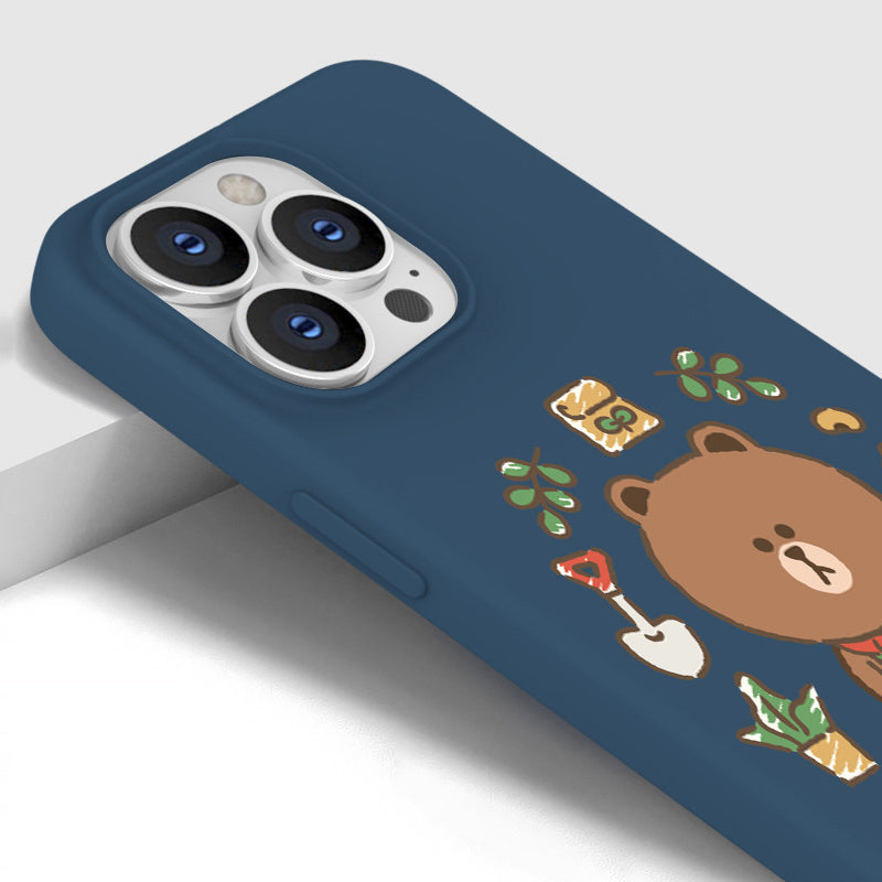 Line Friends Liquid Silicone Soft Color Jelly Protective Case Cover