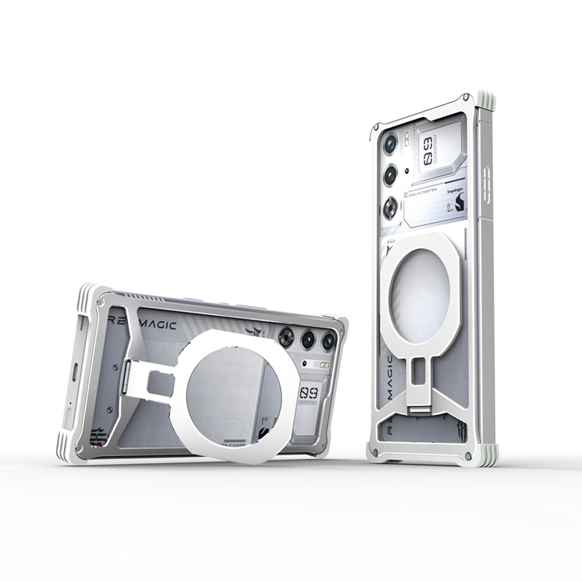 iy Bicolor Iron Palm MagSafe Aluminum Alloy Kickstand Shockproof Metal Case Cover