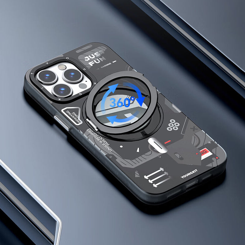 YOUNGKIT Starship MagSafe 360° Pivot Ring Stand Anti-Scratch Shockproof Case Cover