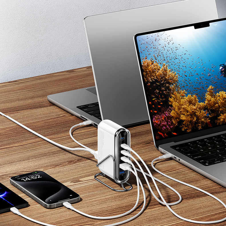 MOMAX 1-Charge Flow+ 120W USB-C & USB-A 6-Port GaN Desktop Charger