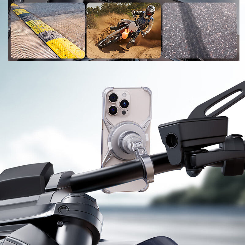 Armor King Magnetic iPhone Holder with Protective Case Bicycle Navigation Bracket Motorcycle Riding Mount