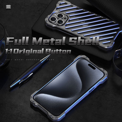 R-Just Breathable Armor Shockproof Aluminum Shell Metal Case with Lens Protector