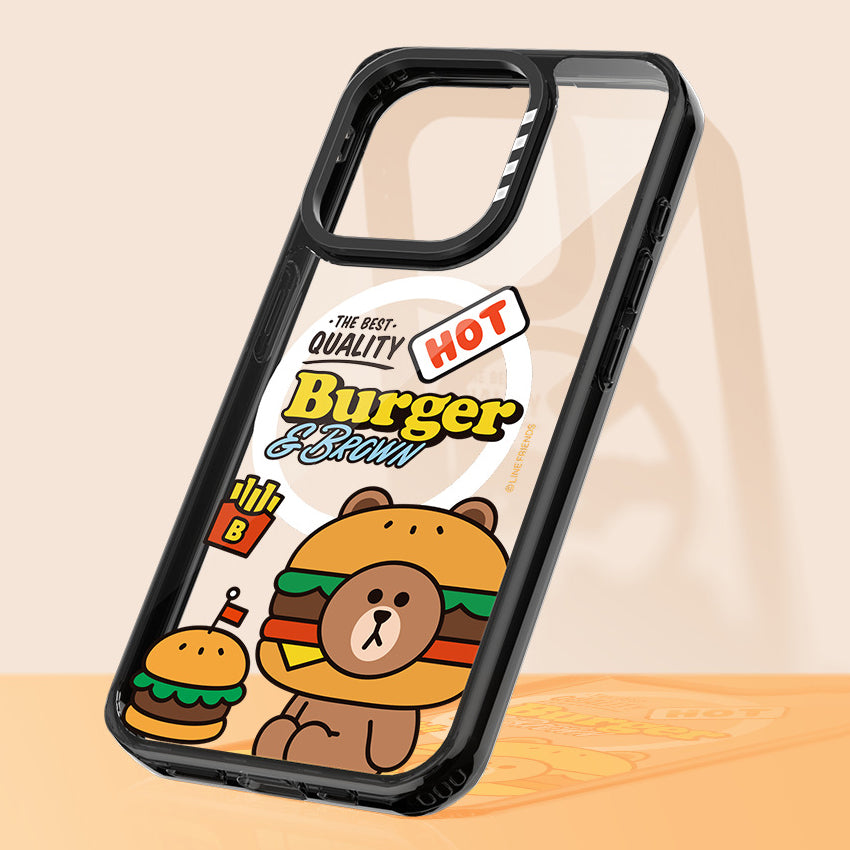 Line Friends Hot Burger MagSafe Black-edged Shockproof Case Cover Armor King Case Line Friends Hot Burger MagSafe Black-edged Shockproof Case Cover Armor King Case