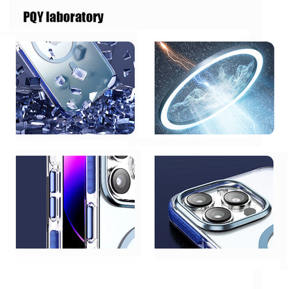 PQY Ice Crystal Magnetic MagSafe Shockproof Case Cover