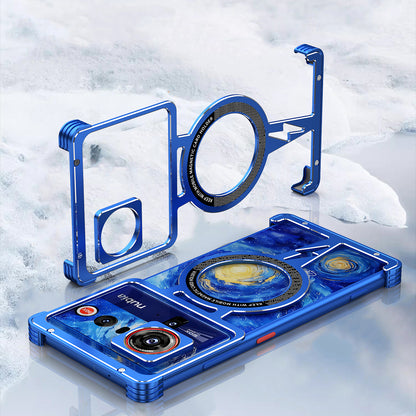 iy Bicolor Thor MagSafe Air Cushion Shockproof Kickstand Metal Case Cover