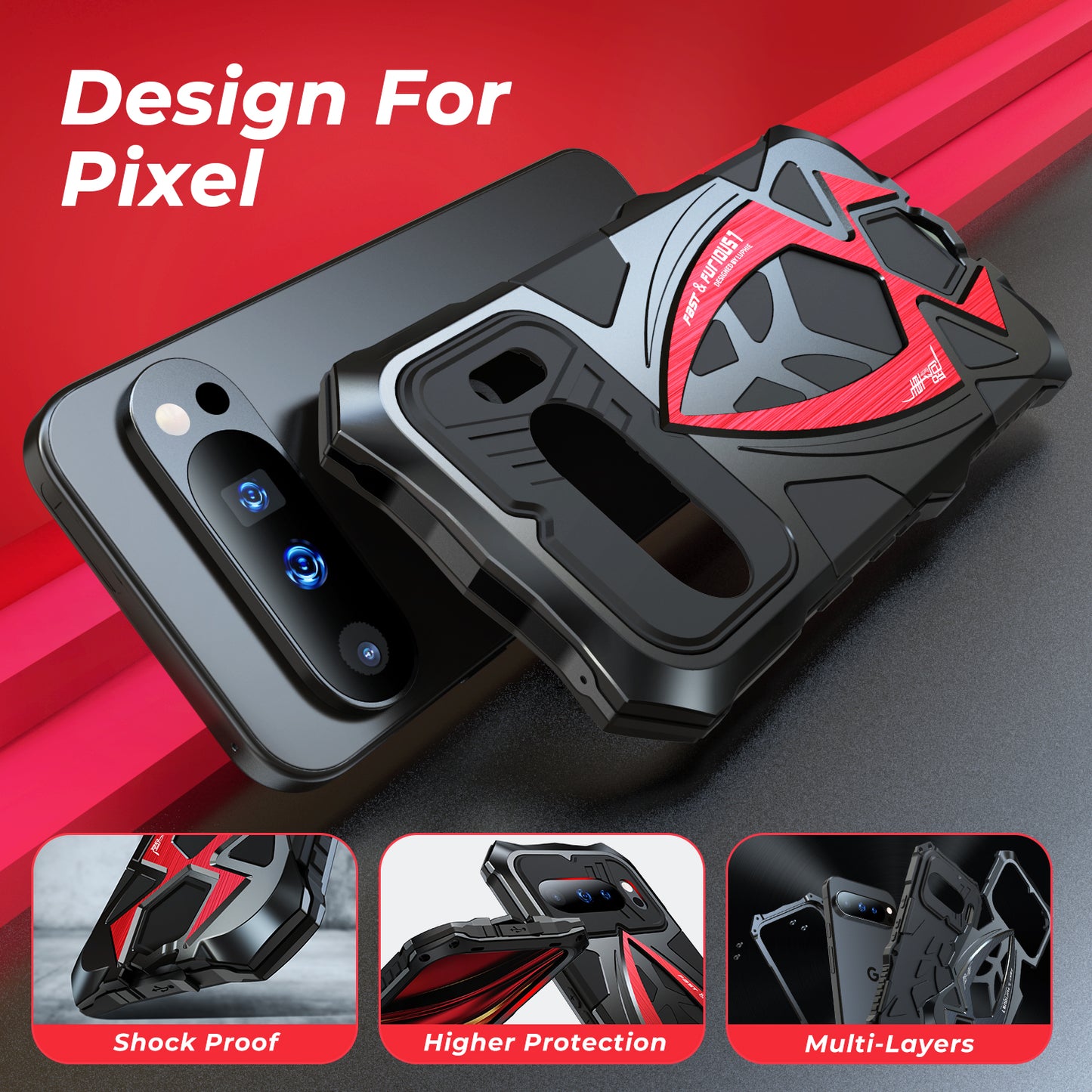 Luphie Roadster Sports Car Water-resistant Shockproof Heavy Duty Metal Case Cover