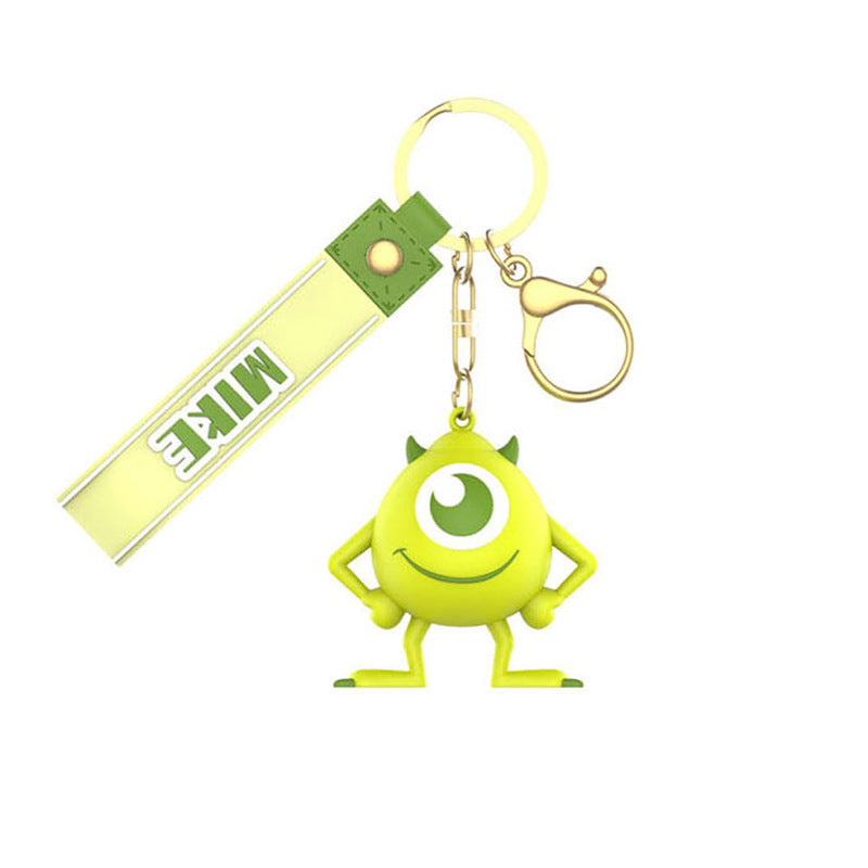 monsters inc ring Disney Monsters, Inc. Mike Figure Key Ring Doll Pendant Keychain Anti-lost Lanyard