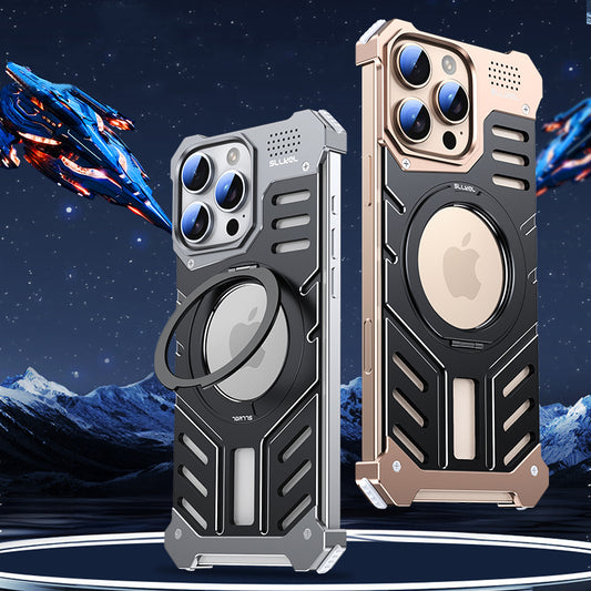 Armor King Sword Shadow 360° Rotating MagSafe Pivot Ring Stand Aromatherapy Metal Case Cover