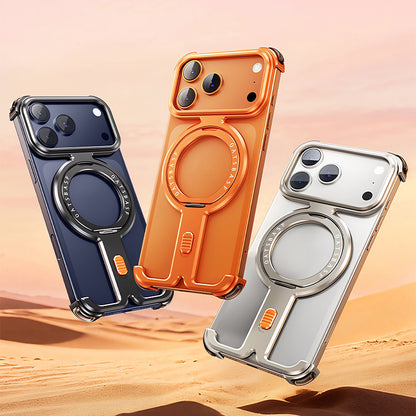 Oatsbasf New π MagSafe Pivot Ring Stand Air Cushion Minimalist Frameless Metal Case Cover