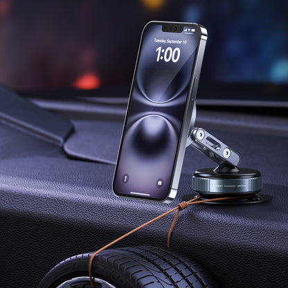 Armor King Vacuum Suction Magnetic Phone Mount 3-Axis Foldable Car Navigation Bracket