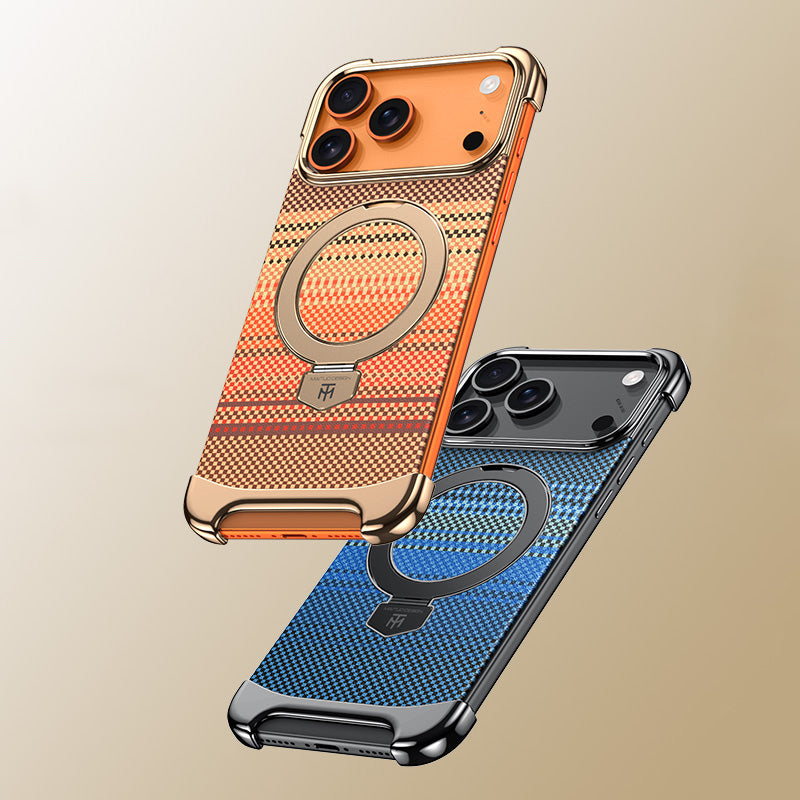 Armor King Artistic MagSafe Borderless Pivot Ring Stand Case Cover