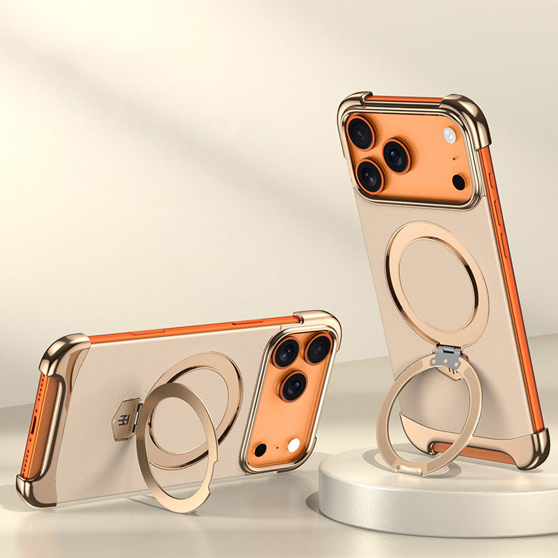 Armor King Artistic MagSafe Borderless Pivot Ring Stand Case Cover